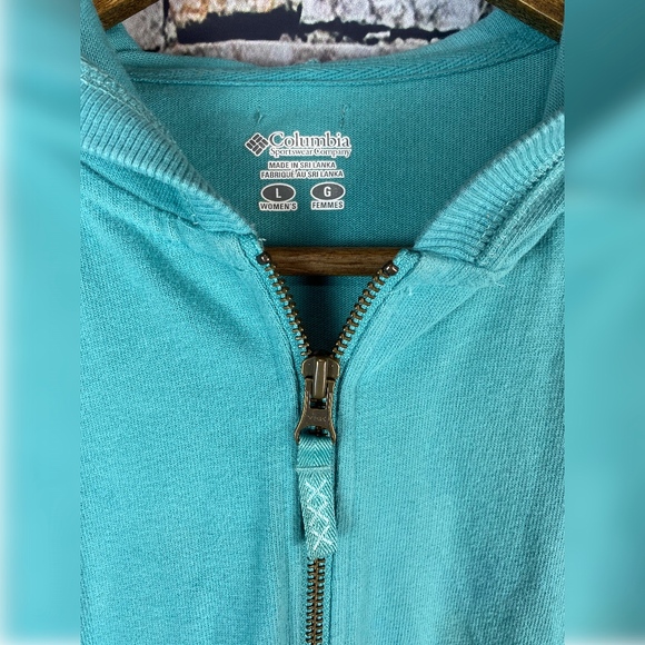 Columbia Teal Hoodie Women Sz LG - Picture 3 of 6